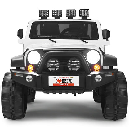 12V 2-Seater Ride On Car Truck With Remote Control, Storage Room, White Powered Ride On Toys White at Gallery Canada