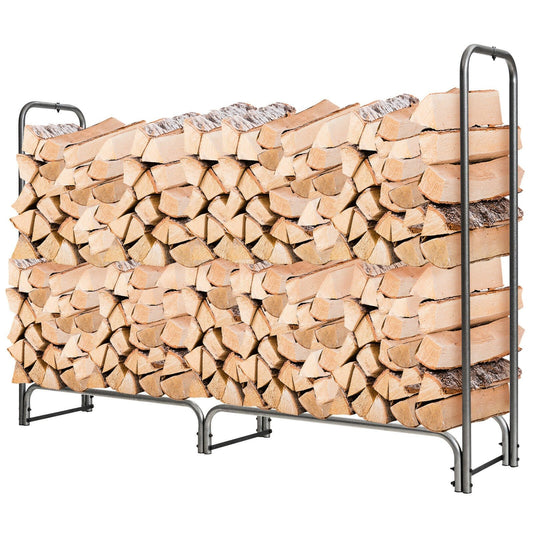 4 Feet/5 Feet/6 Feet/8 Feet Firewood Storage Log Rack-6 Feet, Black
