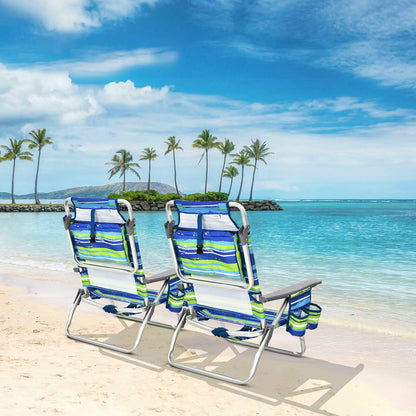 4-Pack 5-Position Folding Backpack Beach Chair, Blue Beach & Lawn Chairs at Gallery Canada