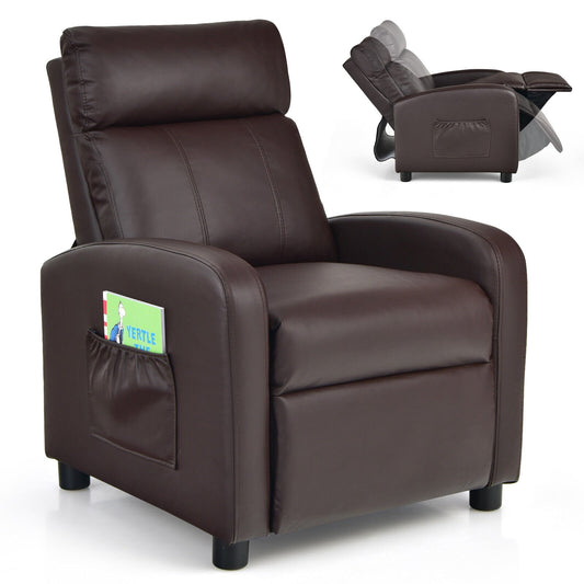 Ergonomic PU Leather Kids Recliner Lounge Sofa for 3-12 Age Group, Brown at Gallery Canada