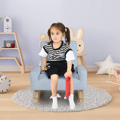 Kids Rocking Chair with Solid Wood Legs, Blue - Gallery Canada