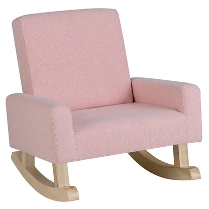 Kids Rocking Chair, Solid Wood Legs, Pink Kids Chairs & Seating Pink at Gallery Canada