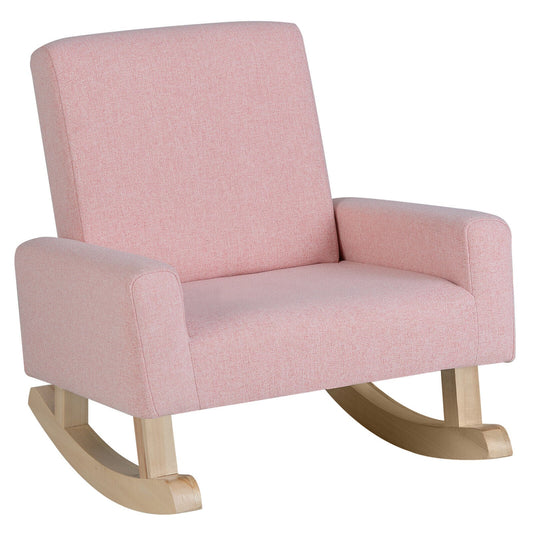 Kids Rocking Chair, Solid Wood Legs, Pink Kids Chairs & Seating Pink at Gallery Canada