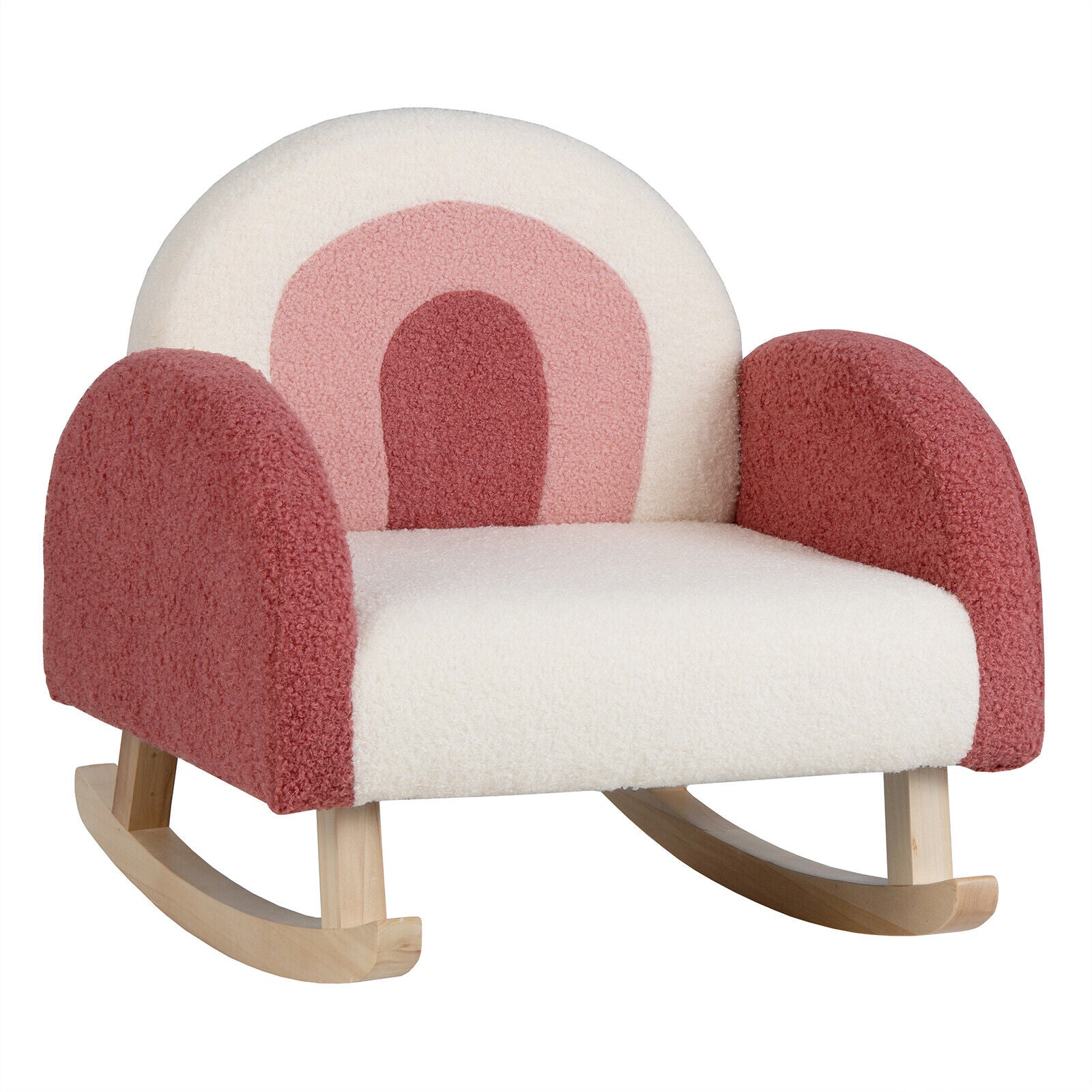 Kids Rocking Chair Children Velvet Upholstered Sofa with Solid Wood Legs, Red Kids Chairs & Seating at Gallery Canada