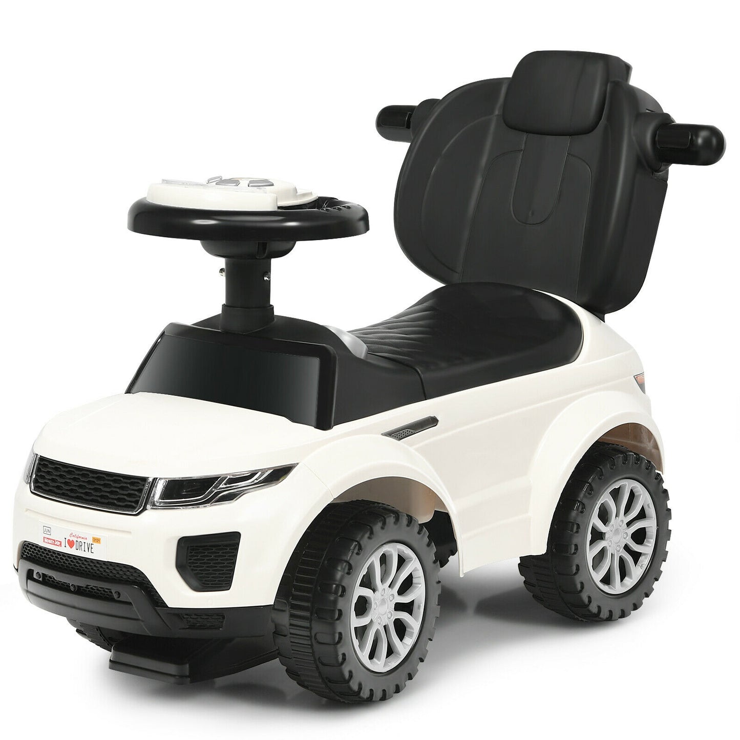3 In 1 Ride On Push Car, Toddler Stroller, Sliding Car With Music, White Push & Pedal Ride On Toys at Gallery Canada