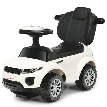 3 In 1 Ride On Push Car, Toddler Stroller, Sliding Car With Music, White Push & Pedal Ride On Toys at Gallery Canada