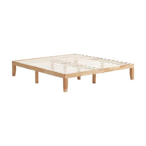 14 Inch King Size Wood Platform Bed Frame, Natural