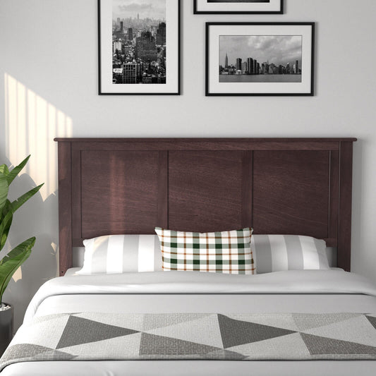 Full Wood Headboard Flat Panel with Pre-drilled Holes and Height Adjustment, Brown - Gallery Canada