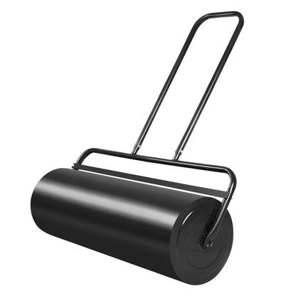 24 x 13 Inch Tow Lawn Roller, Water Filled Metal Push Roller, Black Lawn Care Tools Black at Gallery Canada