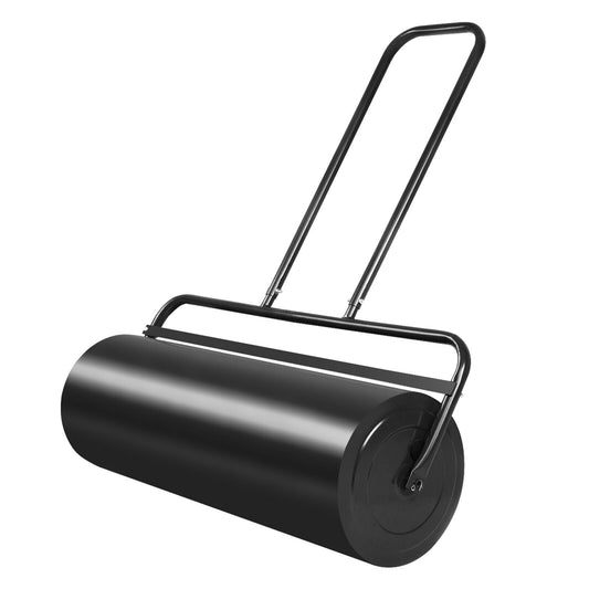 24 x 13 Inch Tow Lawn Roller, Water Filled Metal Push Roller, Black Lawn Care Tools Black at Gallery Canada