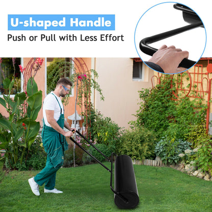 24 x 13 Inch Tow Lawn Roller, Water Filled Metal Push Roller, Black Lawn Care Tools at Gallery Canada