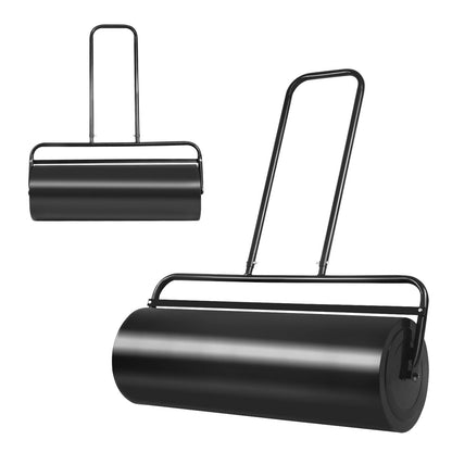 36 x 12 Inch Tow Lawn Roller, Water Filled Metal Push Roller, Black Lawn Care Tools Black at Gallery Canada