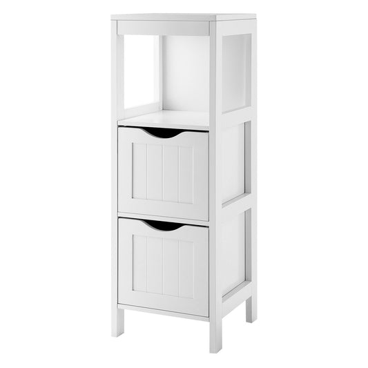 Freestanding Storage Cabinet with 2 Removable Drawers for Bathroom, White Floor Cabinets White at Gallery Canada