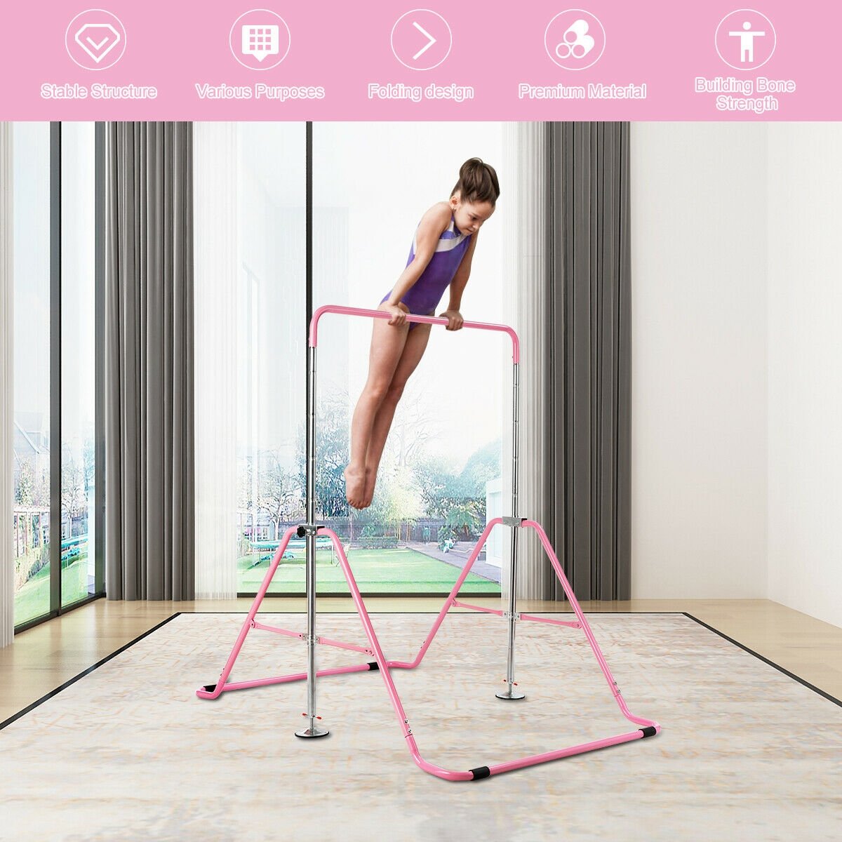 Expandable Gymnastics Training Bar for Kids, Pink at Gallery Canada