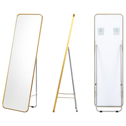 Full Length Wall Mounted Hanging Mirror, Golden Floor Mirrors Golden at Gallery Canada