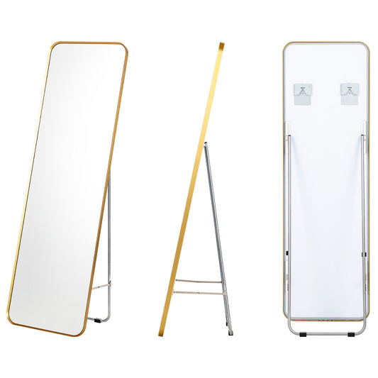 Full Length Wall Mounted Hanging Mirror, Golden Floor Mirrors Golden at Gallery Canada