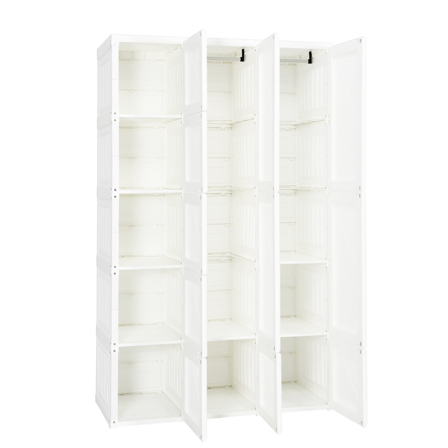 Foldable Armoire Wardrobe Closet with 10 Cubes, White Clothing & Closet Storage at Gallery Canada