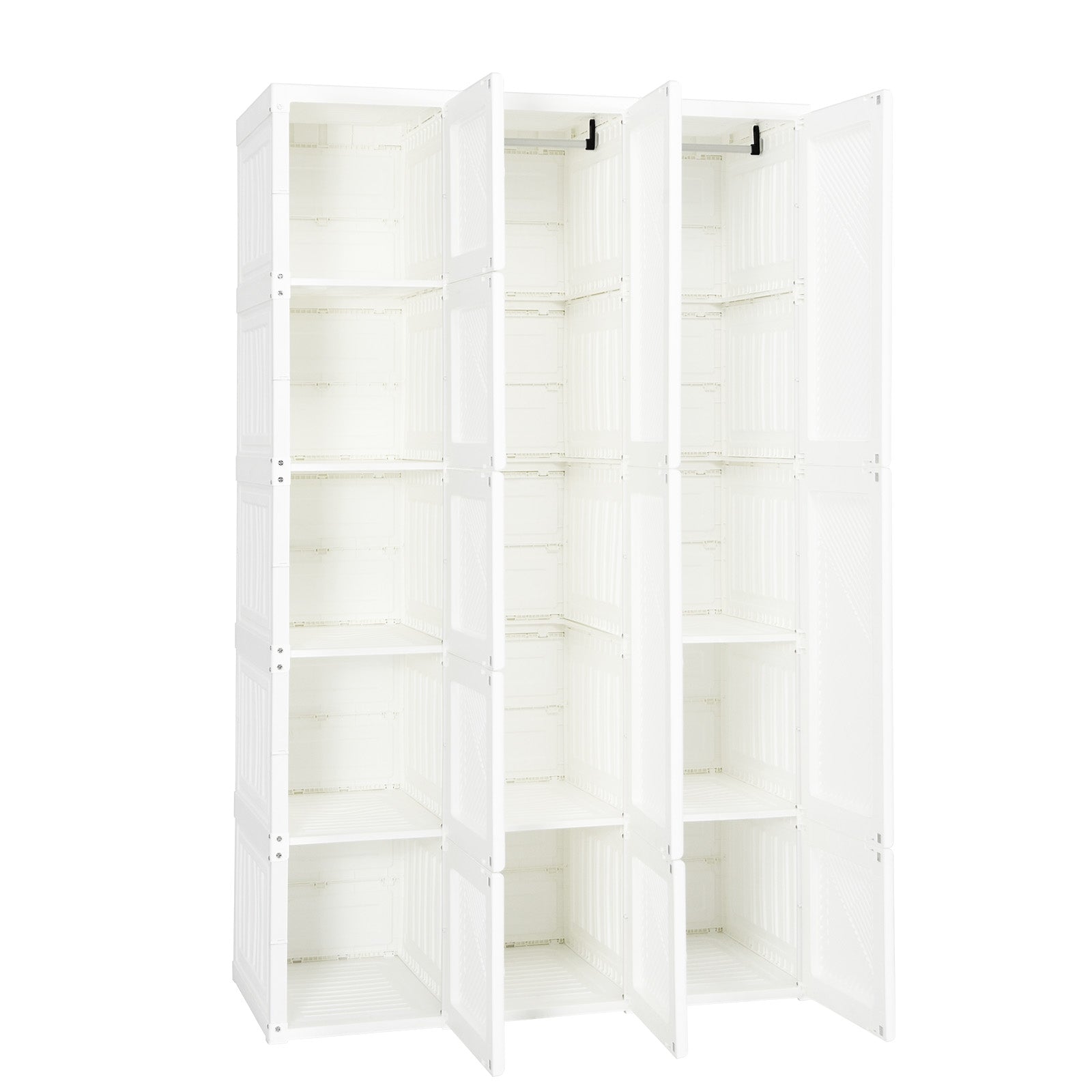 Foldable Armoire Wardrobe Closet with 10 Cubes, White Clothing & Closet Storage at Gallery Canada