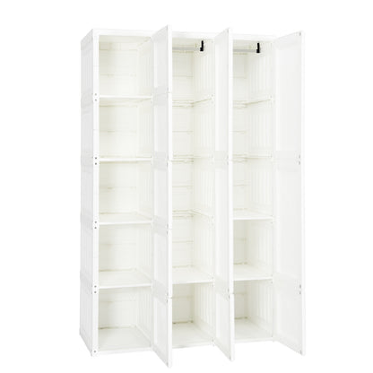 Foldable Armoire Wardrobe Closet with 10 Cubes, White Clothing & Closet Storage at Gallery Canada
