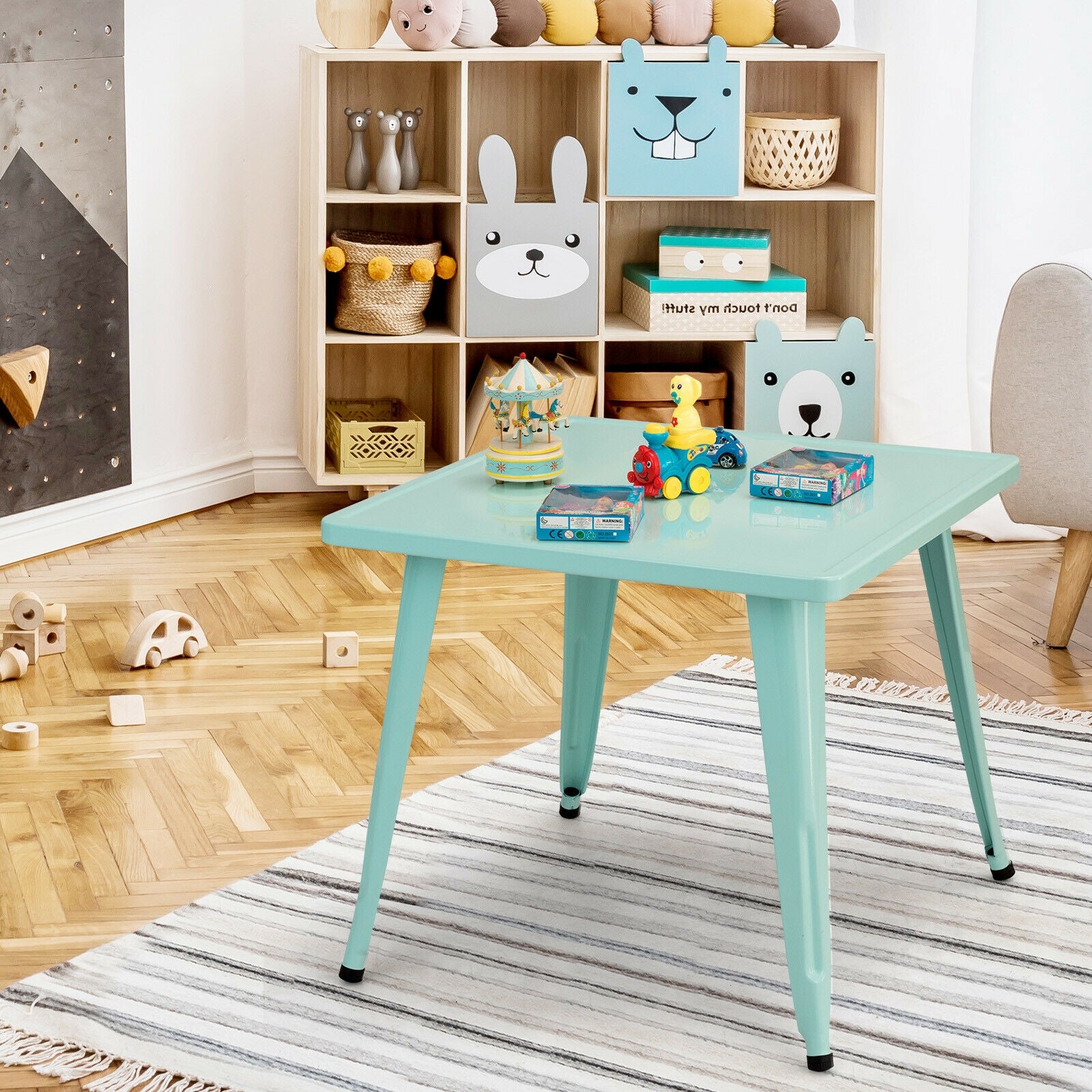 27-Inch Kids Square Steel Table Play Learn Activity Table, Blue Kids Table & Chair Sets at Gallery Canada