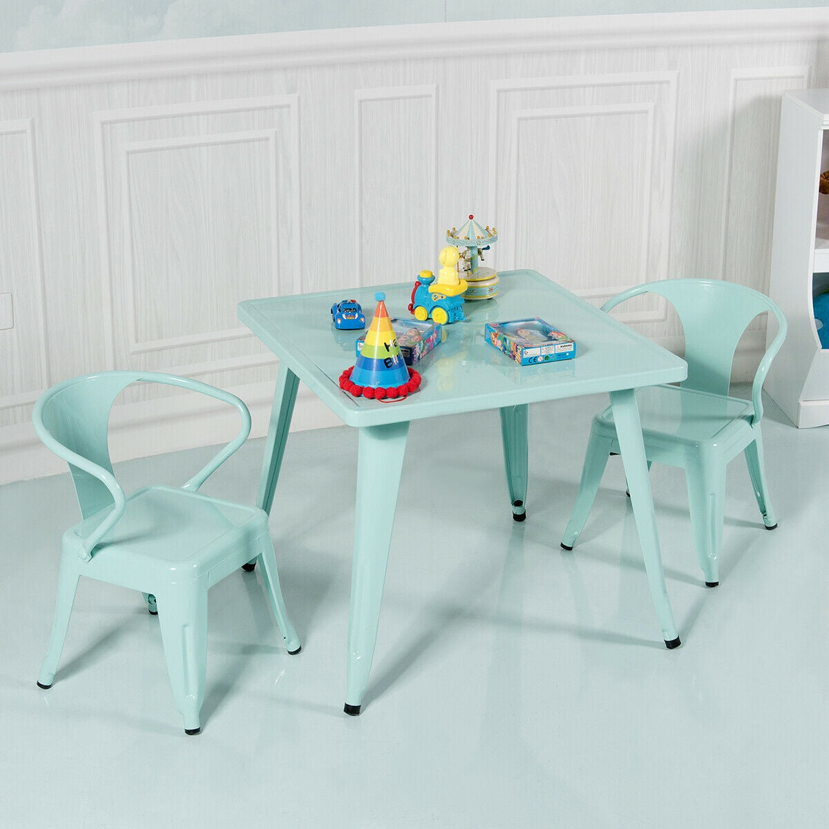 27-Inch Kids Square Steel Table Play Learn Activity Table, Blue Kids Table & Chair Sets at Gallery Canada
