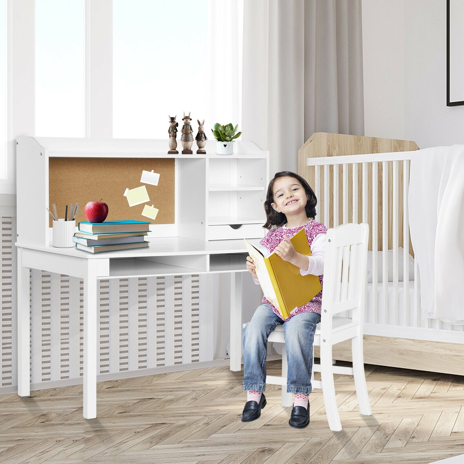 Kids Desk And Chair Set With Hutch, Bookshelves, White Kids Table & Chair Sets at Gallery Canada