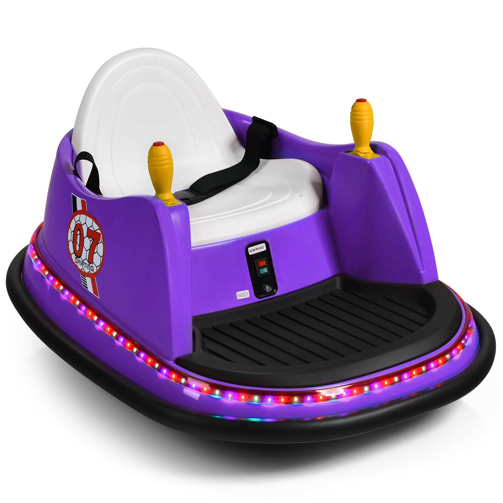 12V Electric Kids Ride On Bumper Car with Flashing Lights for Toddlers, Purple Powered Ride On Toys Purple at Gallery Canada