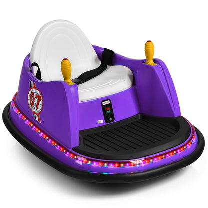 12V Electric Kids Ride On Bumper Car with Flashing Lights for Toddlers, Purple Powered Ride On Toys Purple at Gallery Canada