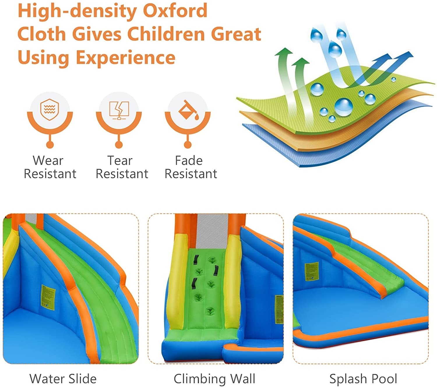 Kids Inflatable Water Slide Bouncing House with Carrying Bag and 480W Blower Bounce House at Gallery Canada