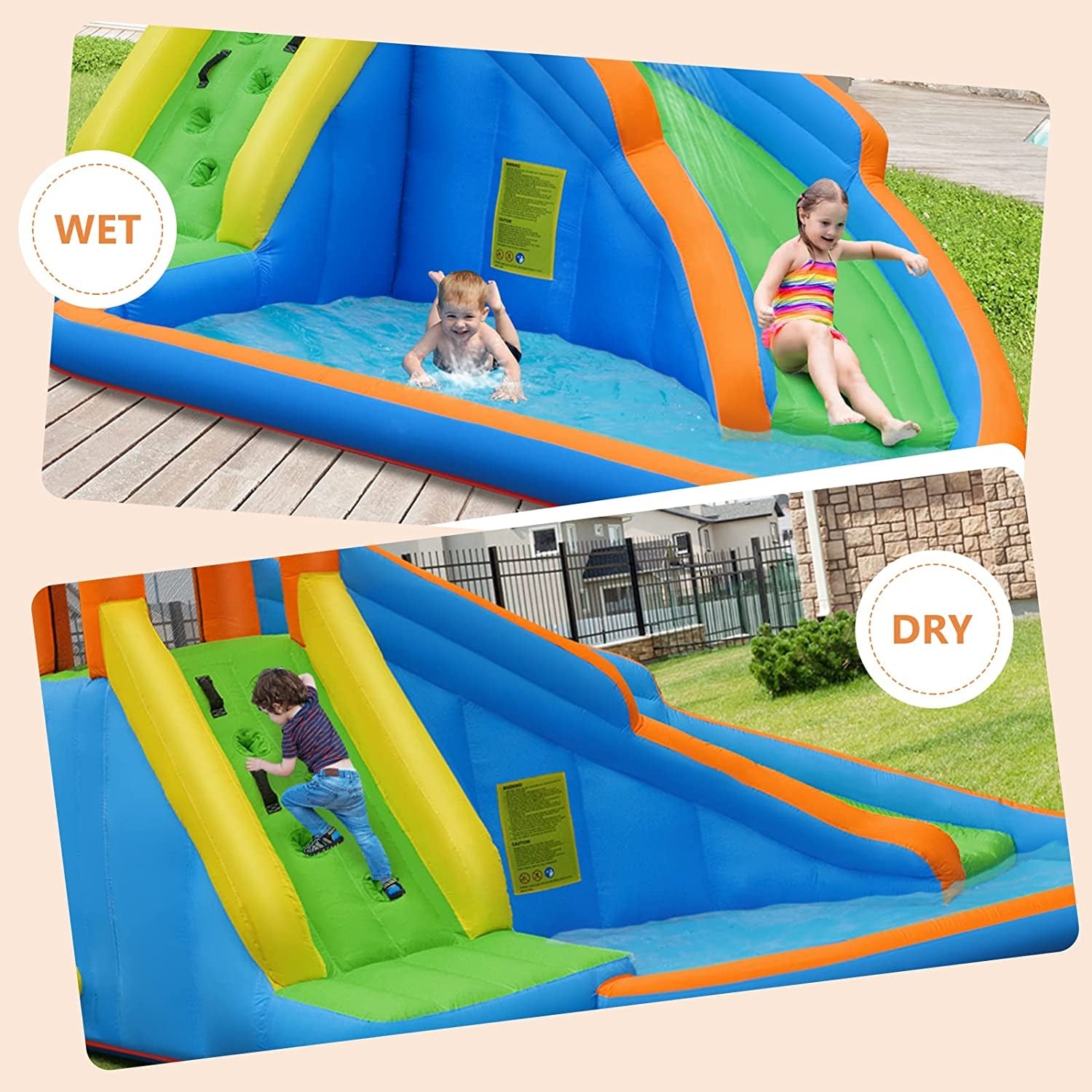 Kids Inflatable Water Slide Bouncing House with Carrying Bag and 480W Blower Bounce House at Gallery Canada