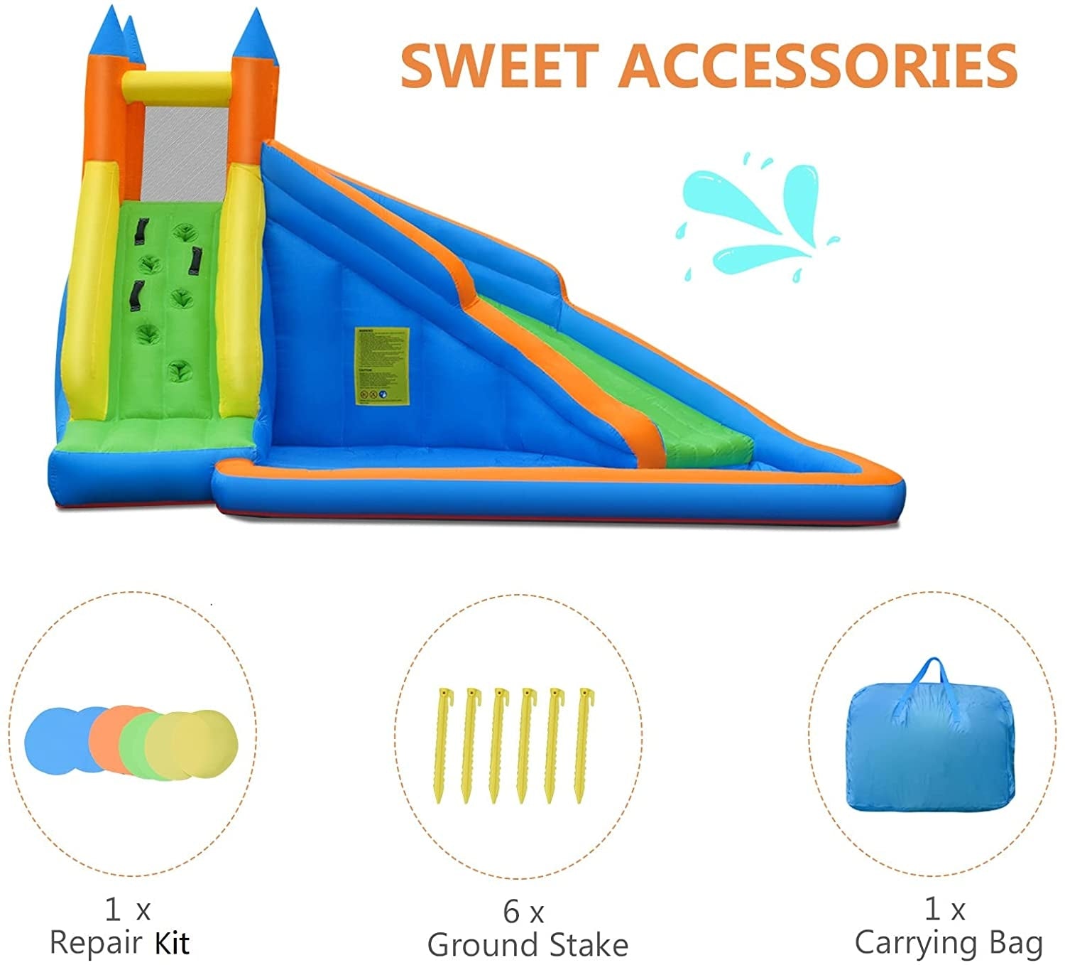 Kids Inflatable Water Slide Bouncing House with Carrying Bag and 480W Blower Bounce House at Gallery Canada