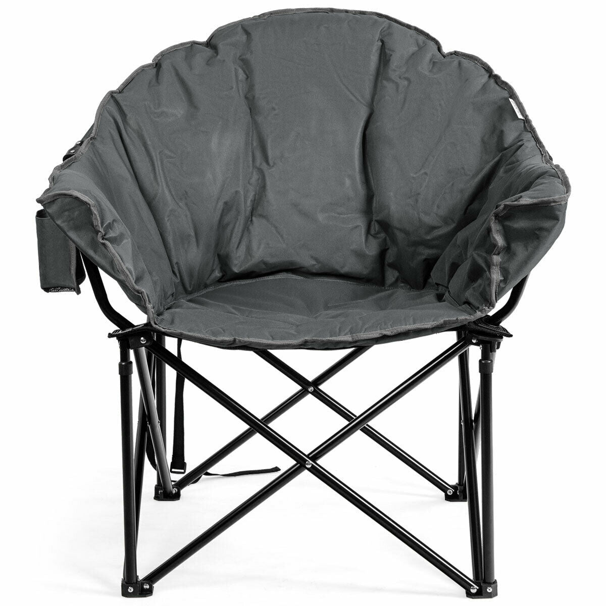 Folding Camping Moon Padded Chair with Carrying Bag, Gray Camping Furniture at Gallery Canada