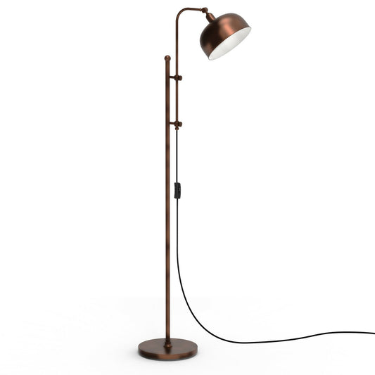 Industrial Floor Standing Pole Lamp with Adjustable Lamp Head, Black at Gallery Canada