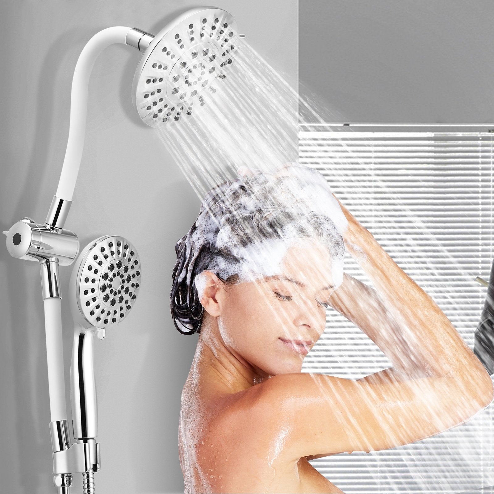 High Pressure Combo Handheld Shower Head, White at Gallery Canada