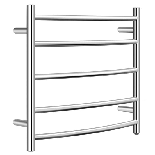 Electric Heated Towel Warmer Wall Mount Drying Rack 304 Stainless Steel, Silver
