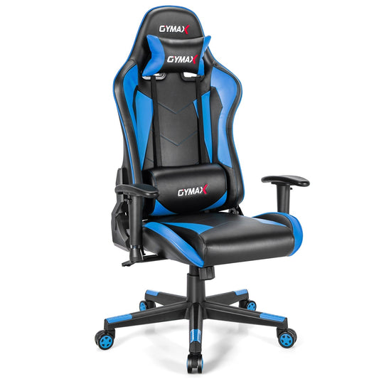 Gaming Chair Adjustable Swivel Racing Style Computer Office Chair, Blue at Gallery Canada