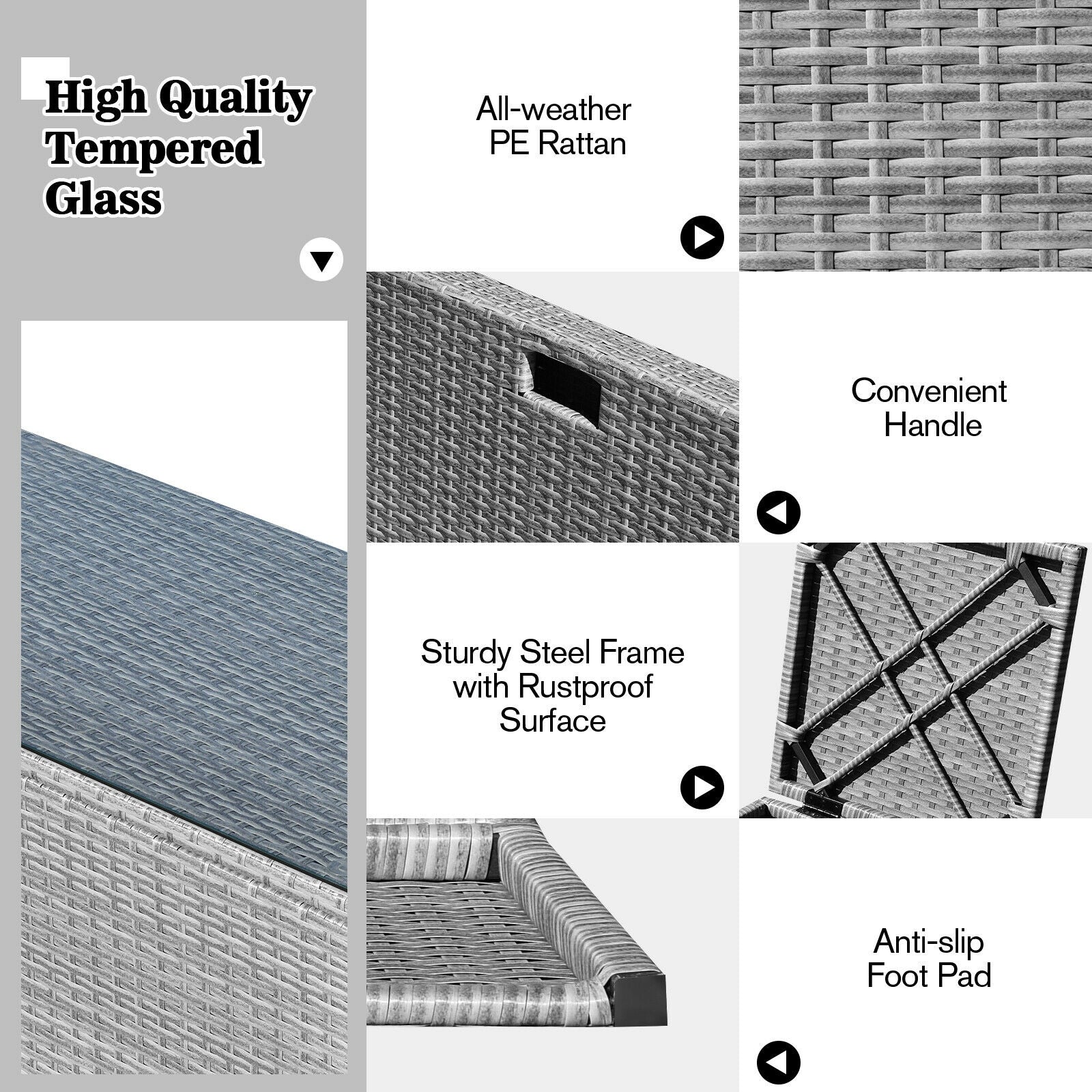 8 Pieces Patio Rattan Furniture Set with Storage Waterproof Cover and Cushion, Turquoise Outdoor Sectionals at Gallery Canada