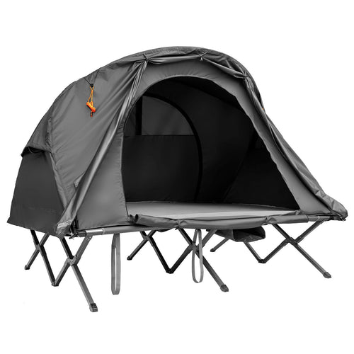 2-Person Outdoor Camping Tent with External Cover, Gray