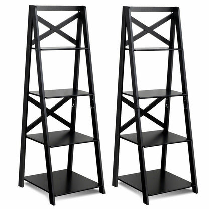 4-Tier Wood Display Storage Bookshelf, Black Bookcases at Gallery Canada