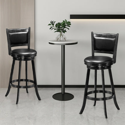 Set of 2 29 Inch Swivel Bar Height Stool Wood Dining Chair Barstool, Black Bar Stools at Gallery Canada