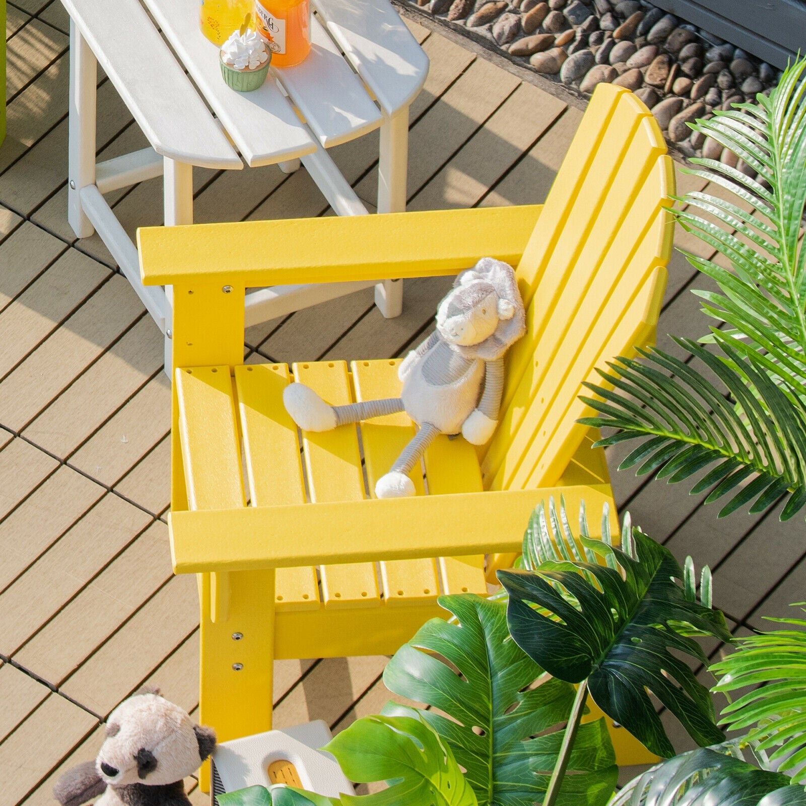 Patio Kids' Adirondack Chair with Ergonomic Backrest, Yellow Kids Chairs & Seating at Gallery Canada