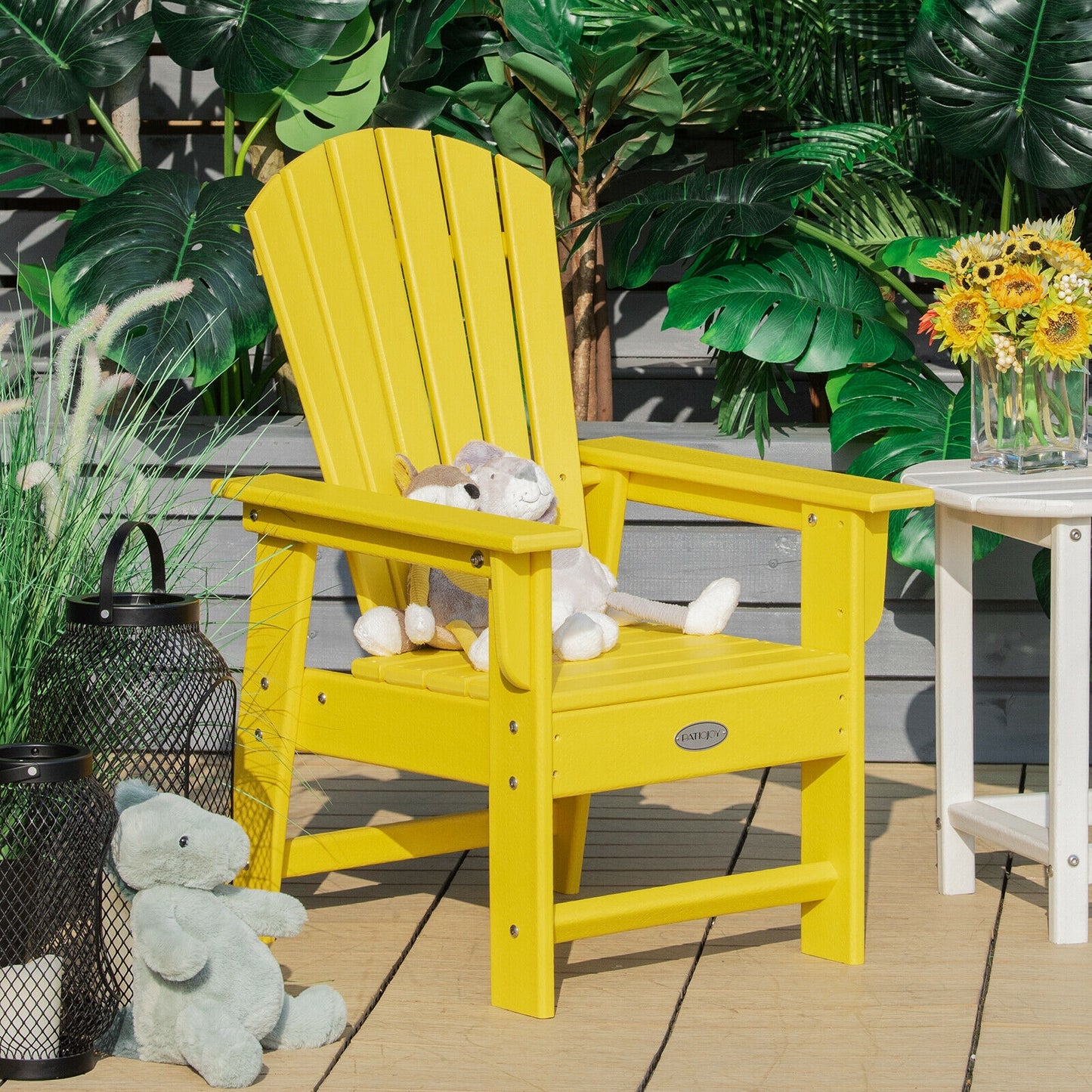 Patio Kids' Adirondack Chair with Ergonomic Backrest, Yellow Kids Chairs & Seating at Gallery Canada
