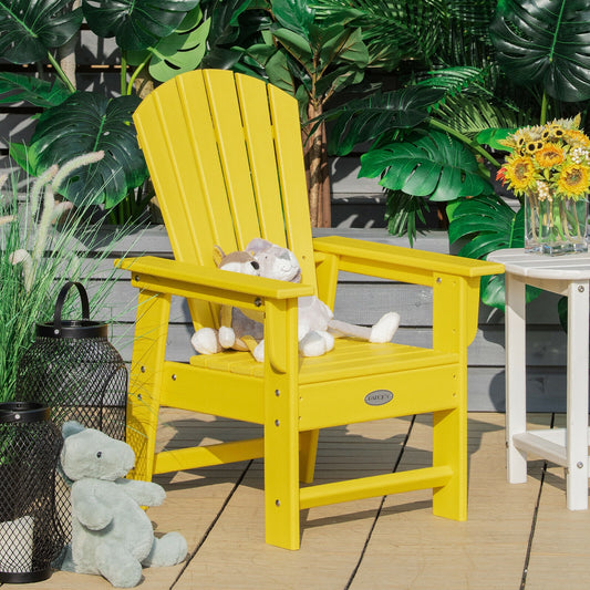 Patio Kids' Adirondack Chair with Ergonomic Backrest, Yellow Kids Chairs & Seating Yellow at Gallery Canada