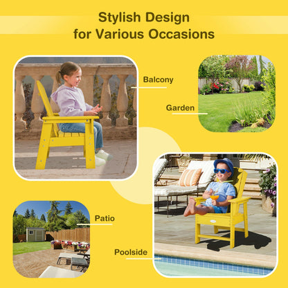 Patio Kids' Adirondack Chair with Ergonomic Backrest, Yellow Kids Chairs & Seating at Gallery Canada