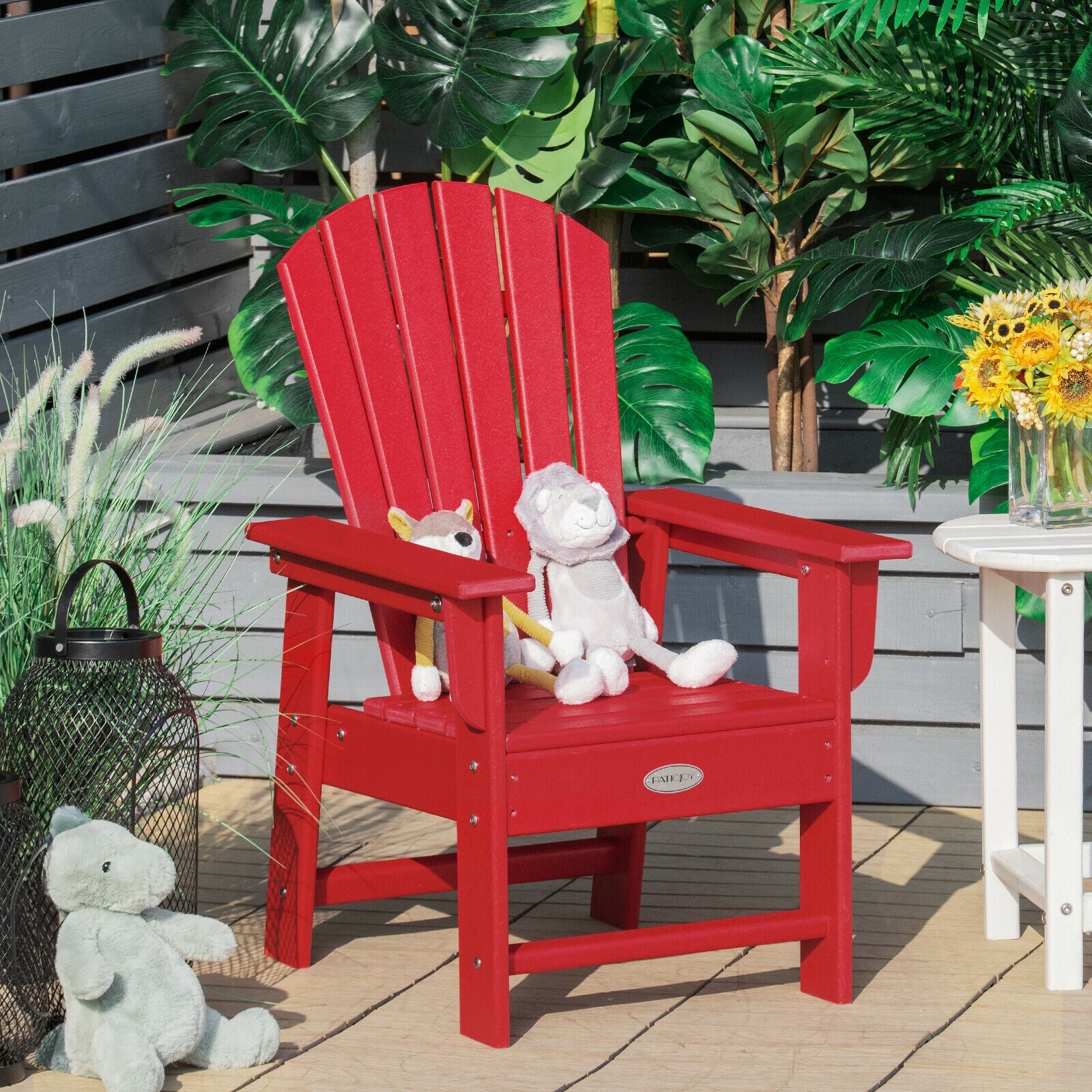 Kids Adirondack Chair, Ergonomic Backrest, Red Kids Chairs & Seating at Gallery Canada