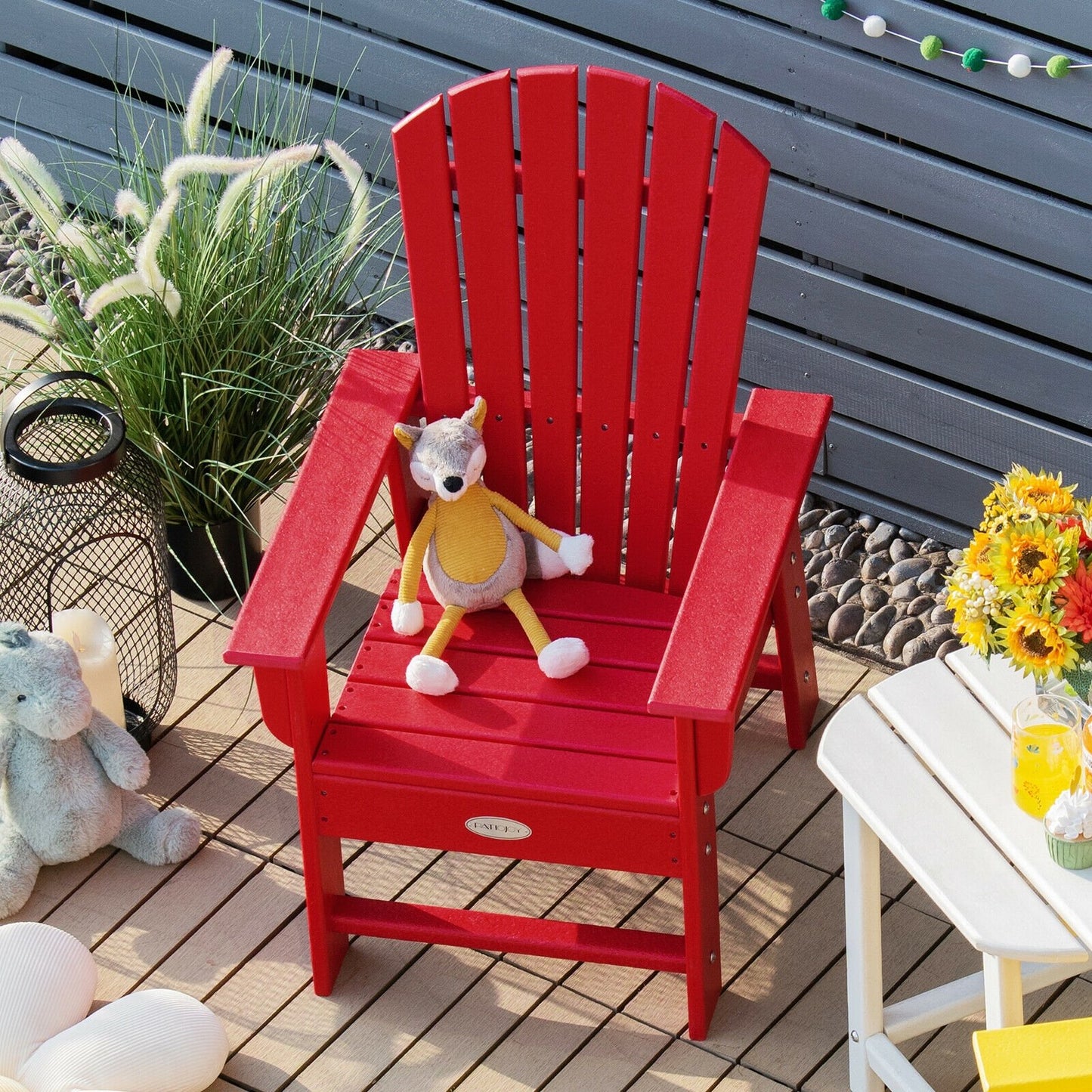 Patio Kids' Adirondack Chair with Ergonomic Backrest, Red at Gallery Canada