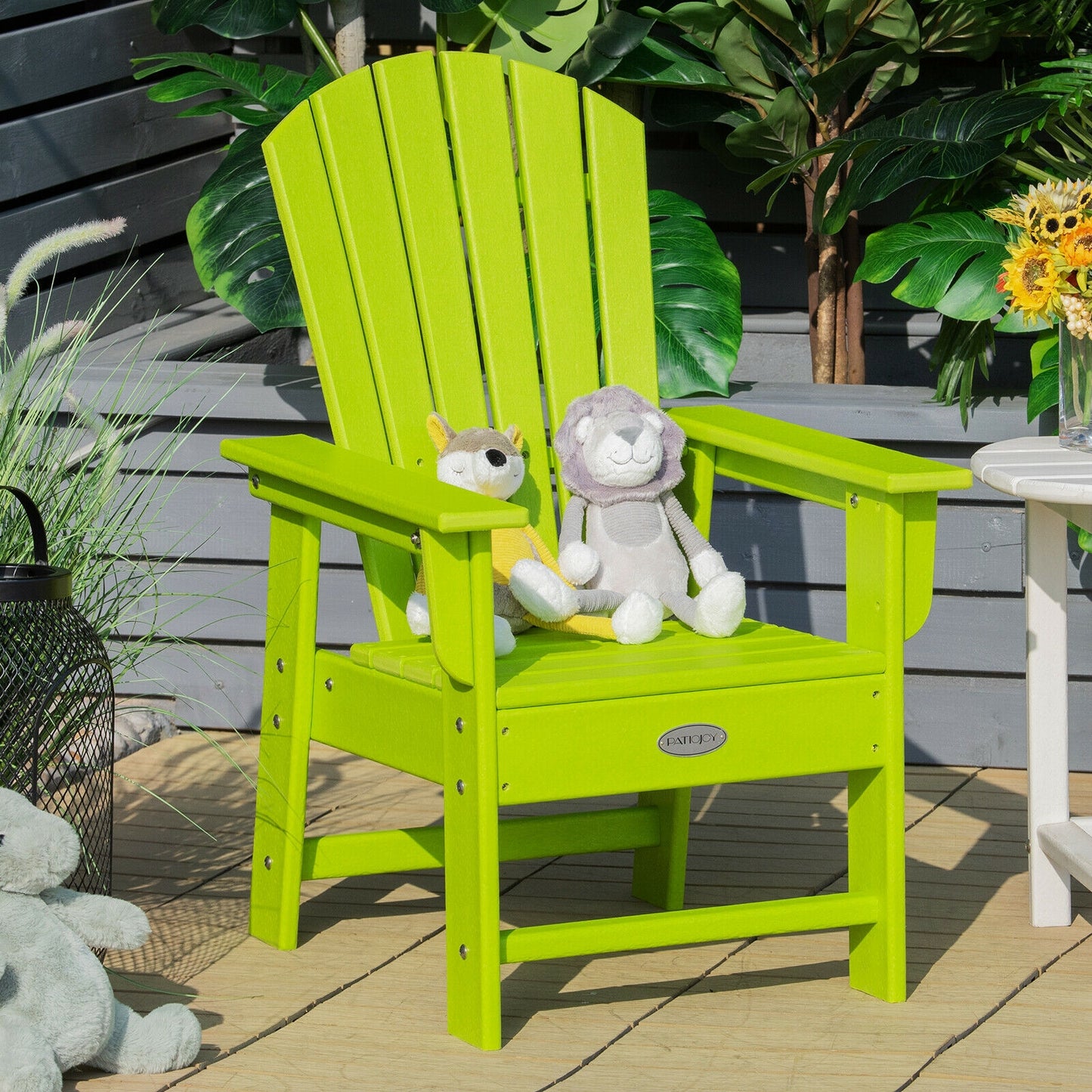 Kids Adirondack Chair, Ergonomic Backrest, Green Kids Chairs & Seating at Gallery Canada