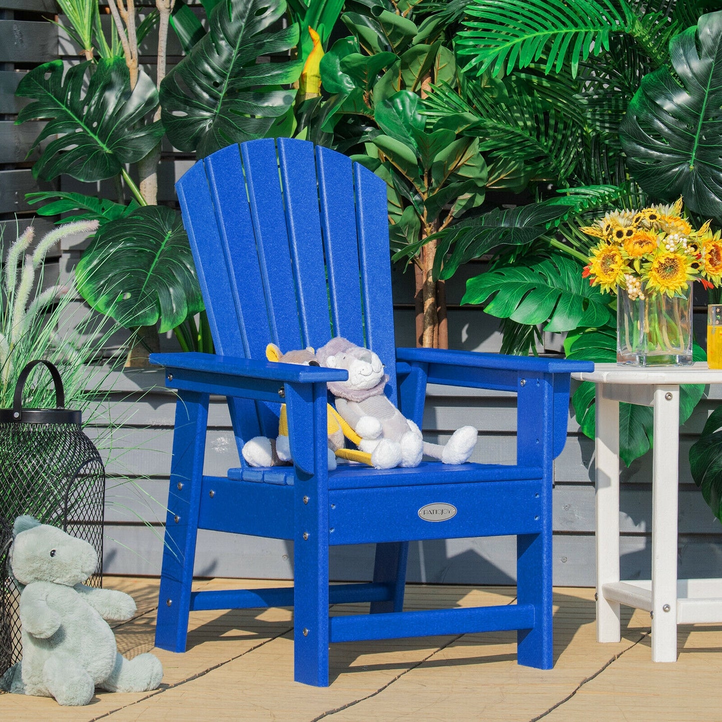 Patio Kids' Adirondack Chair with Ergonomic Backrest, Blue Kids Chairs & Seating at Gallery Canada
