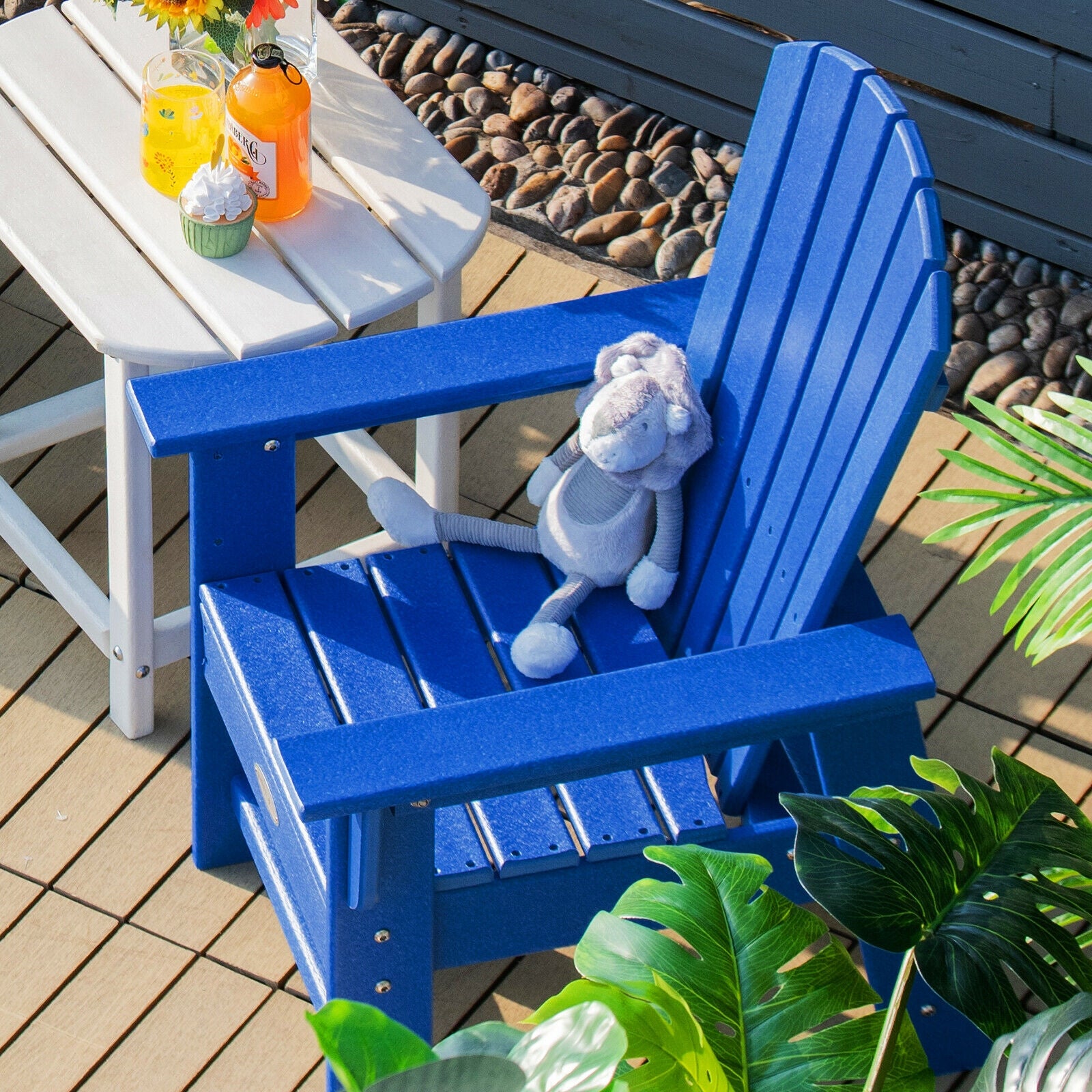 Patio Kids' Adirondack Chair with Ergonomic Backrest, Blue Kids Chairs & Seating at Gallery Canada