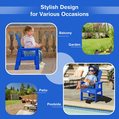 Patio Kids' Adirondack Chair with Ergonomic Backrest, Blue Kids Chairs & Seating at Gallery Canada